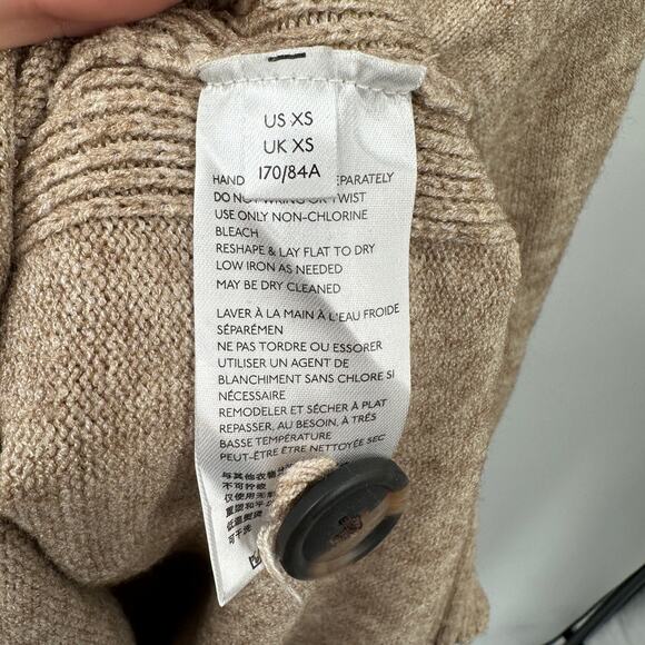 Anthropologie Margairta Tan Button Mock Neck Tunic Sweater // XS - Picture 8 of 10